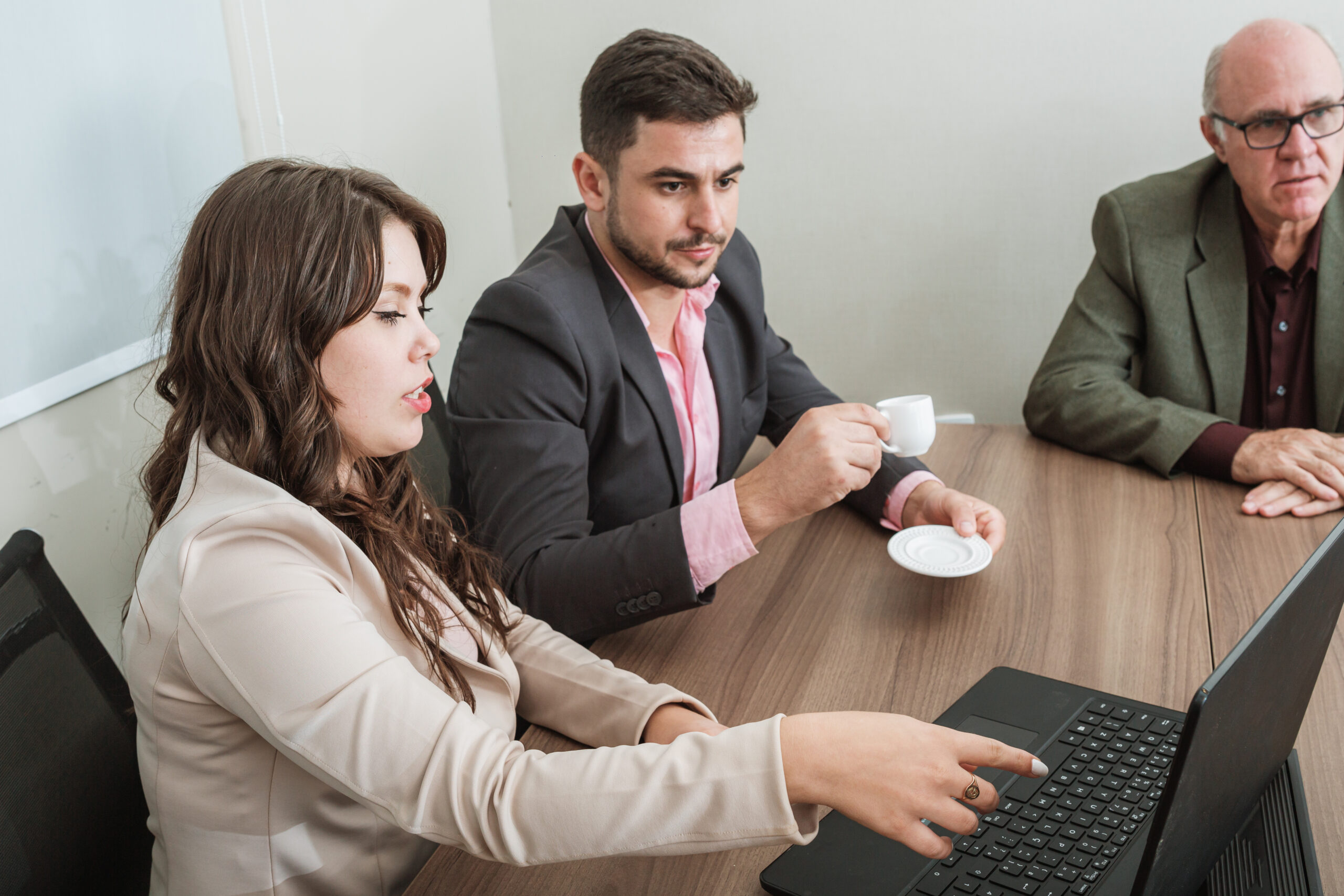 business man and woman in meeting