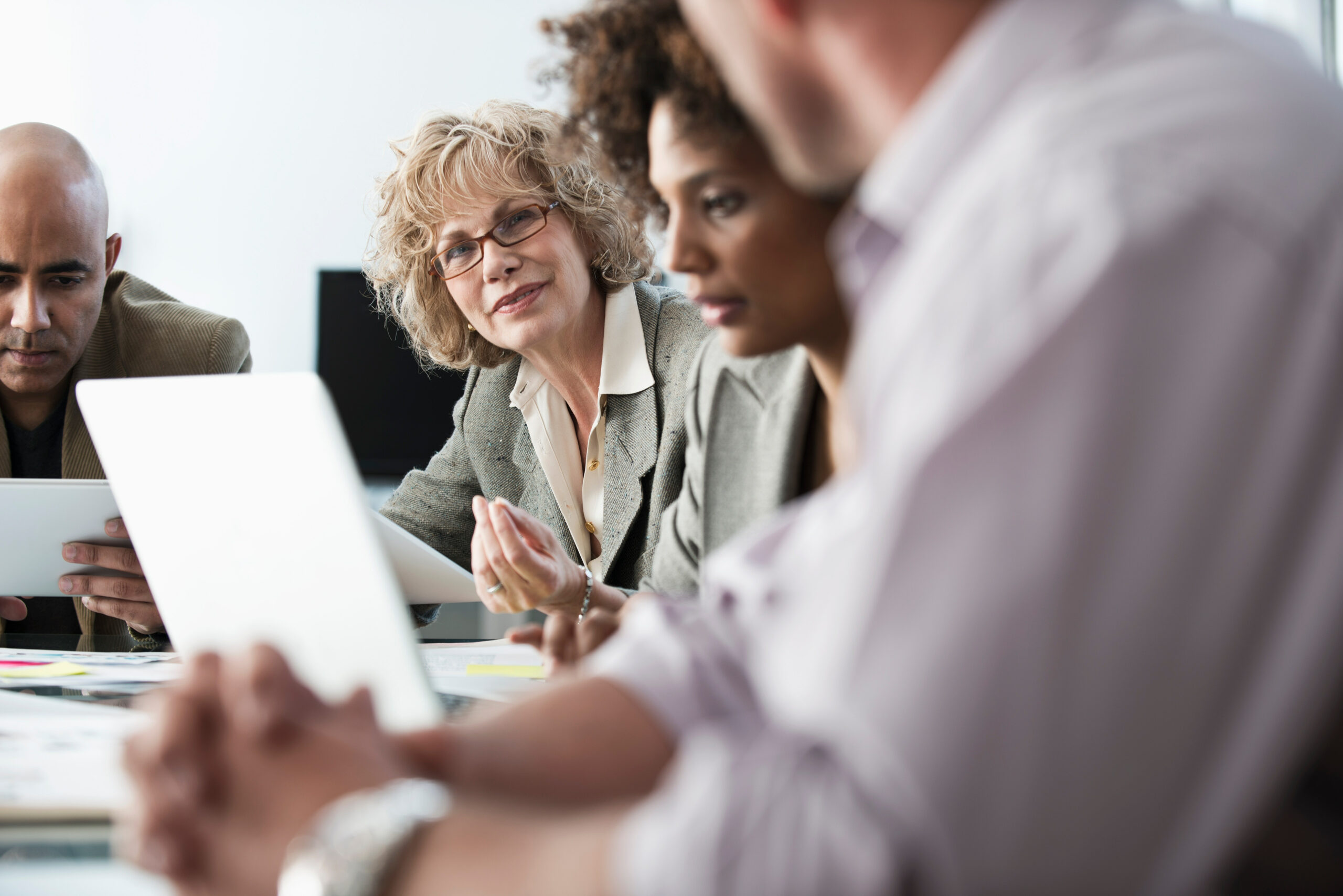 Business people talking in meeting